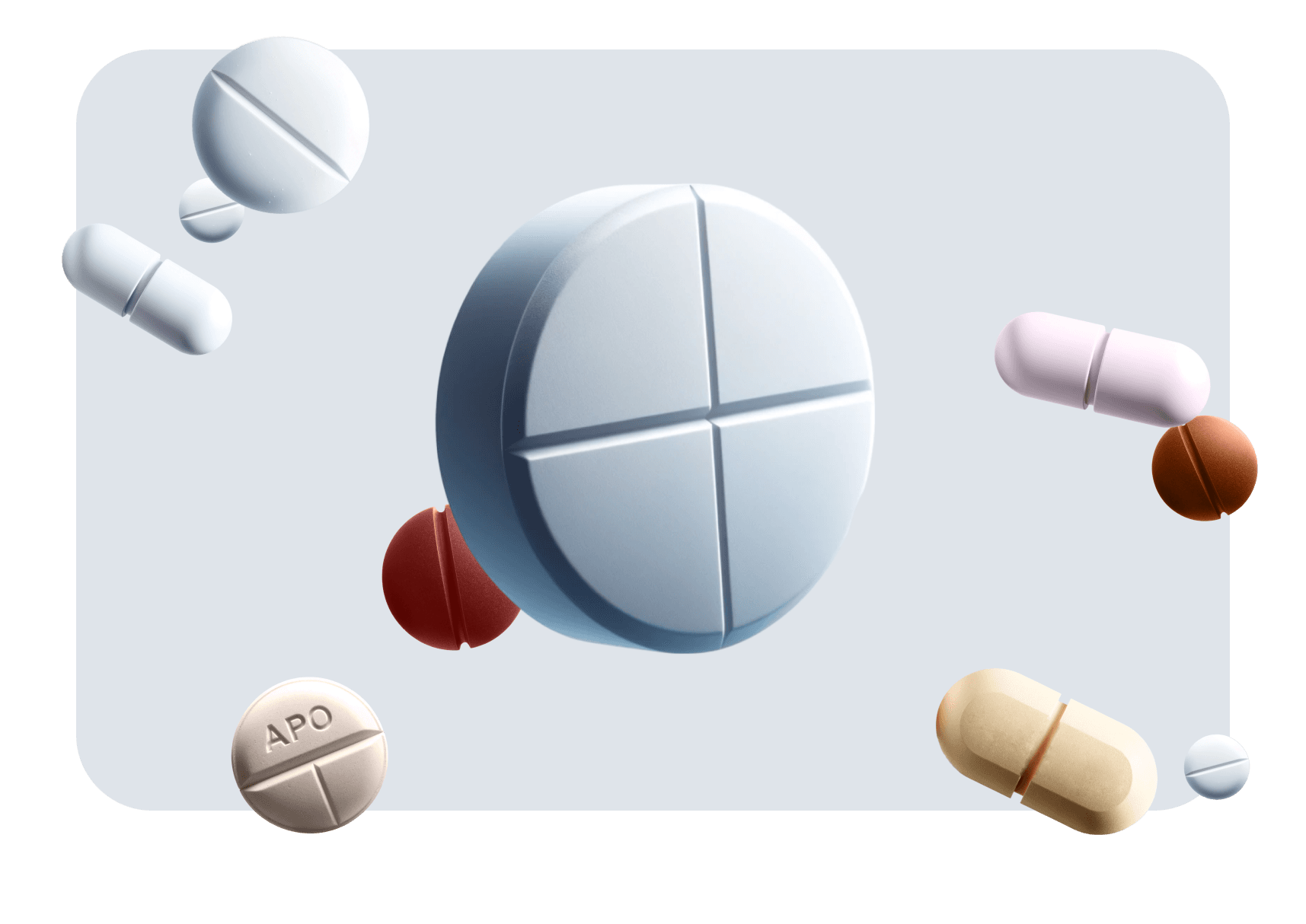 Various medication pills